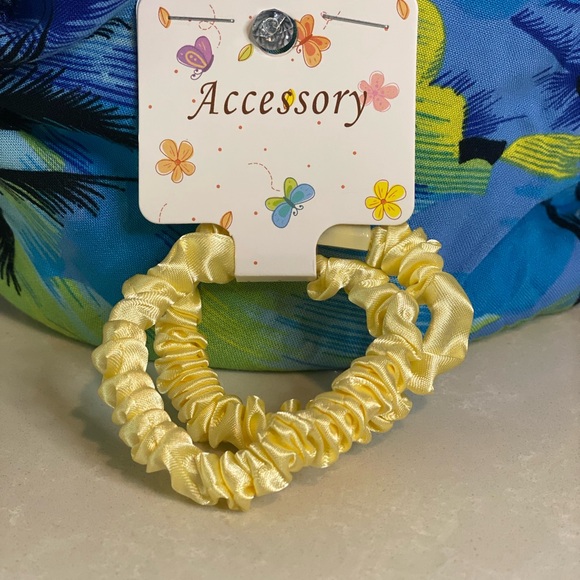 Yellow Satin Hair Scrunchies - Picture 1 of 1